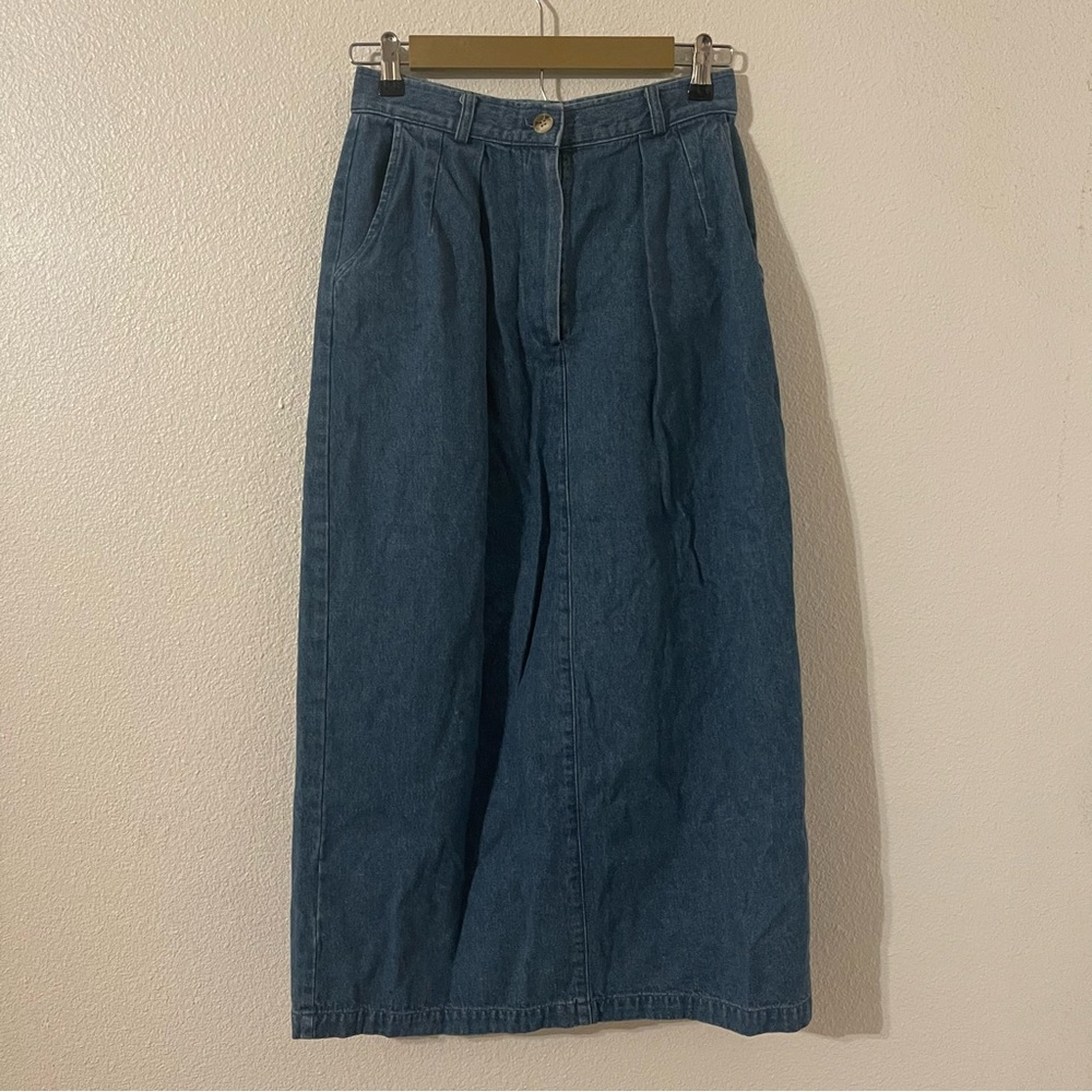 Gotcha Covered Vintage Womens Jean Skirt Sz 10 Denim A Line Long Back Slit
